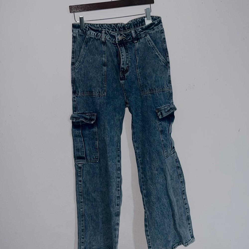 Cargo denim jeans